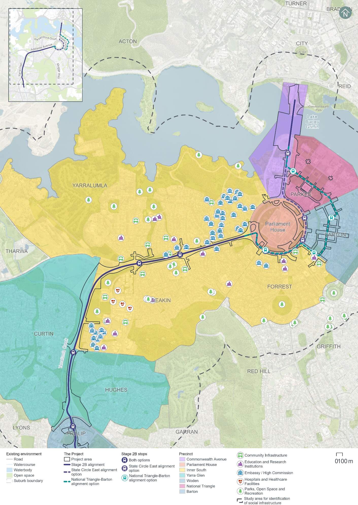Social infrastructure within the Inner South precinct